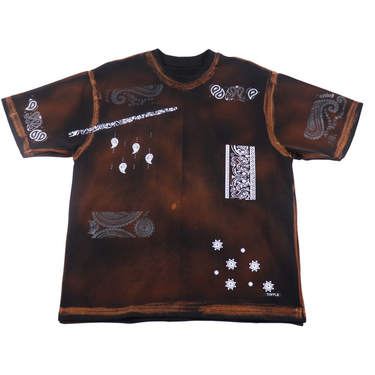 Black Bleached Paisley Tee