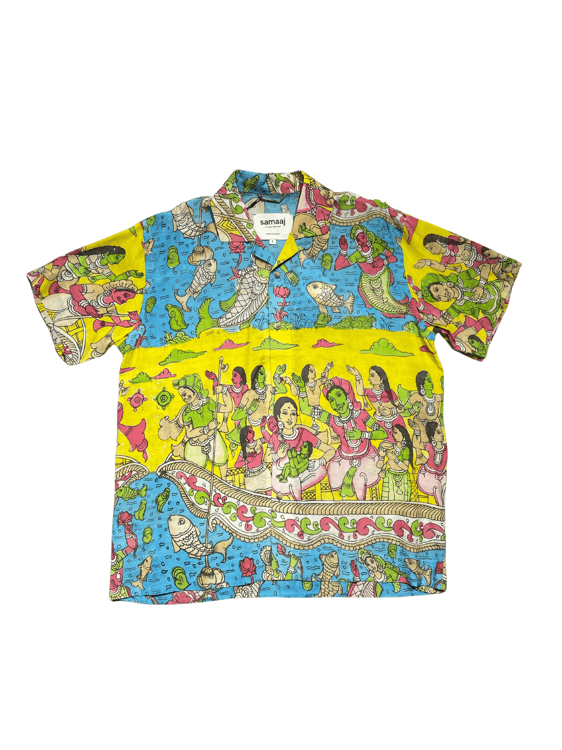 Blue Yellow Hand Painted Shirt - ProjektStreet®