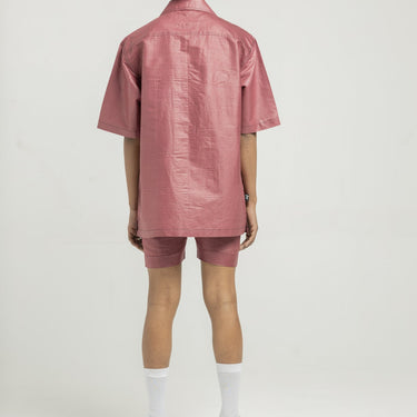 Crimson Red Silk Shirt