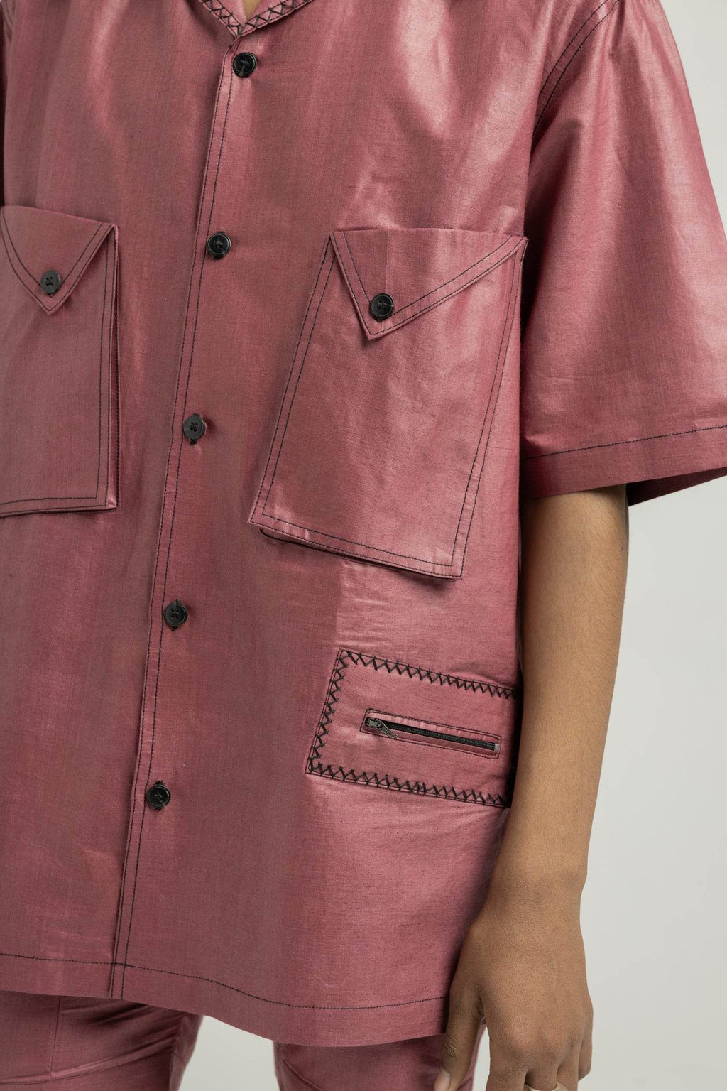Crimson Red Silk Shirt - ProjektStreet®