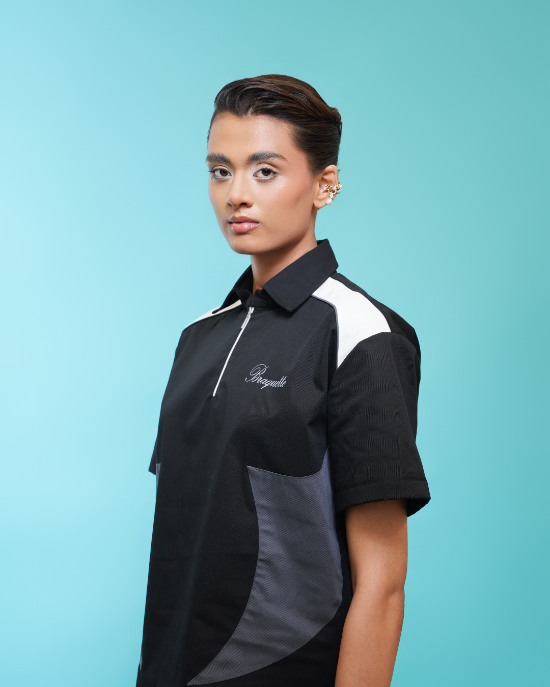 Resilient Polo Black Zip Tee