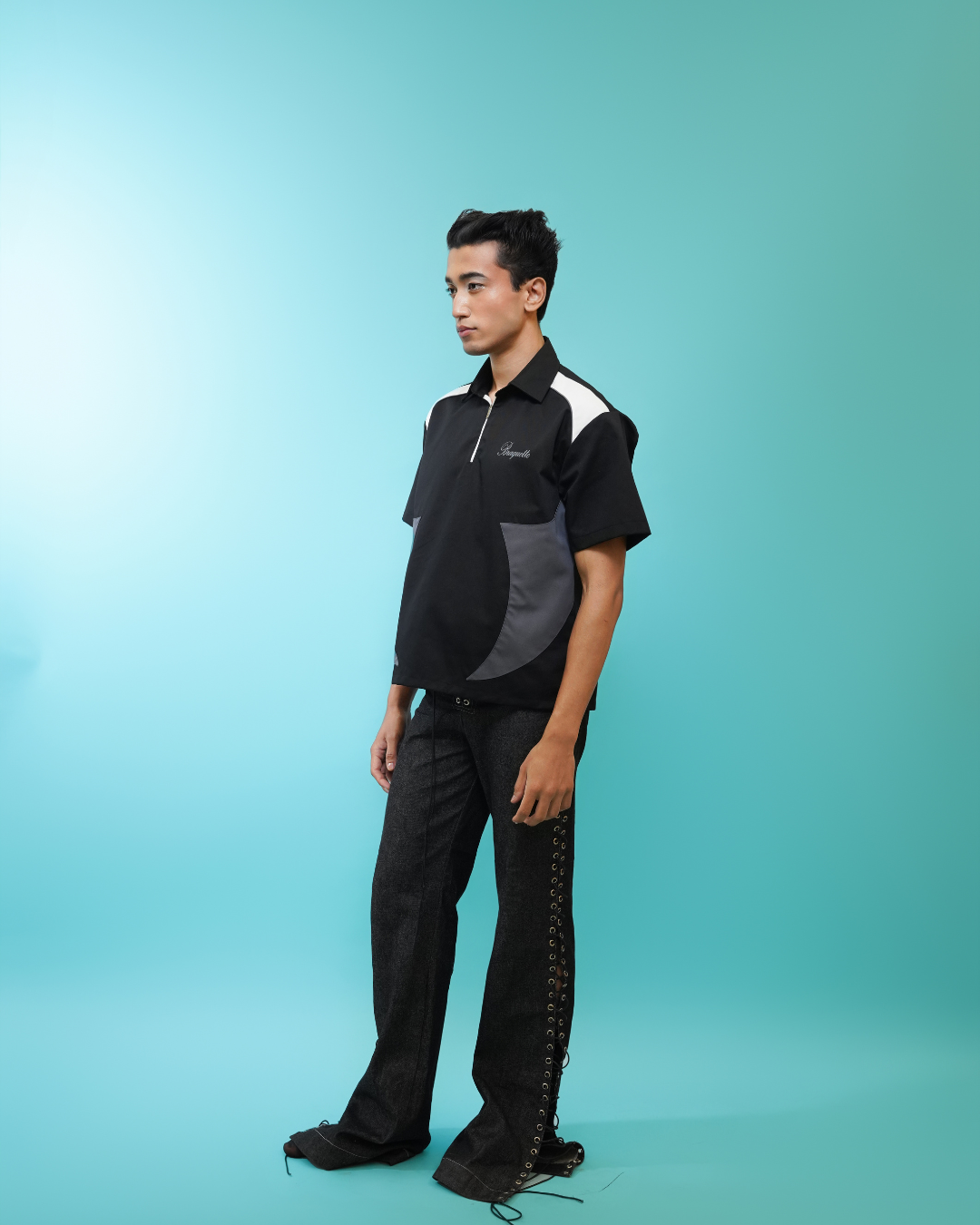 Resilient Polo Black Zip Tee