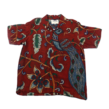 Bemberg Silk Hand Painted Red Shirt