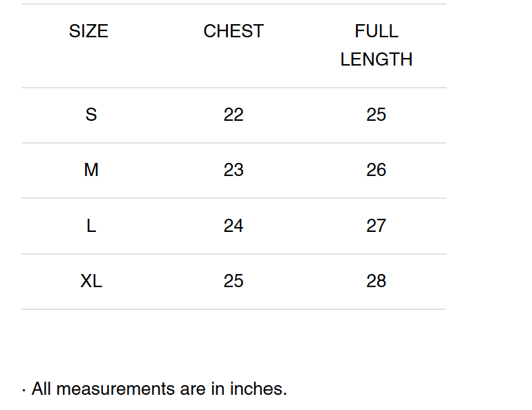 Size Chart