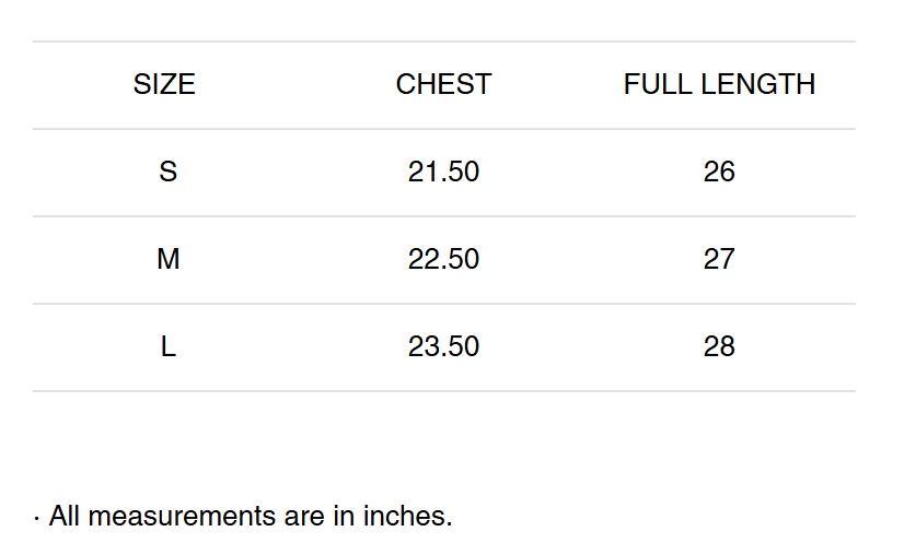 Size Chart
