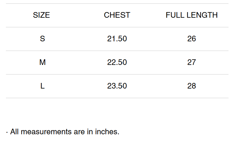 Size Chart