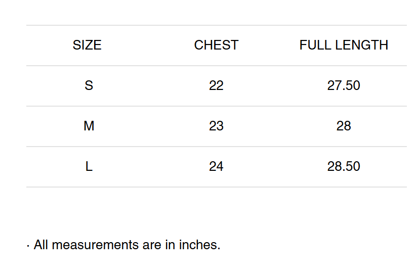 Size Chart