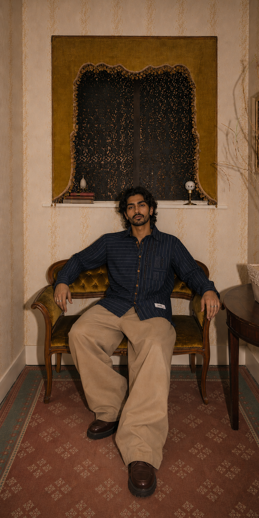 Blue Kantha Shirt