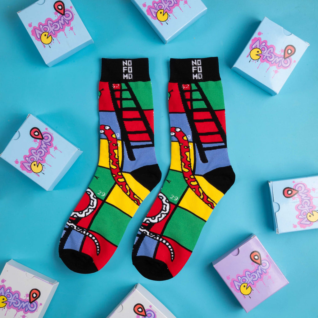 Snakes & Ladders- Crew Length Socks