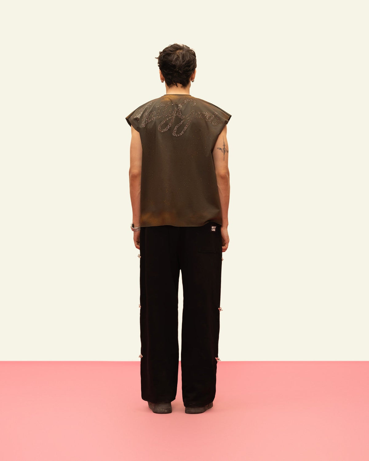 Olive Diamond Script Tank