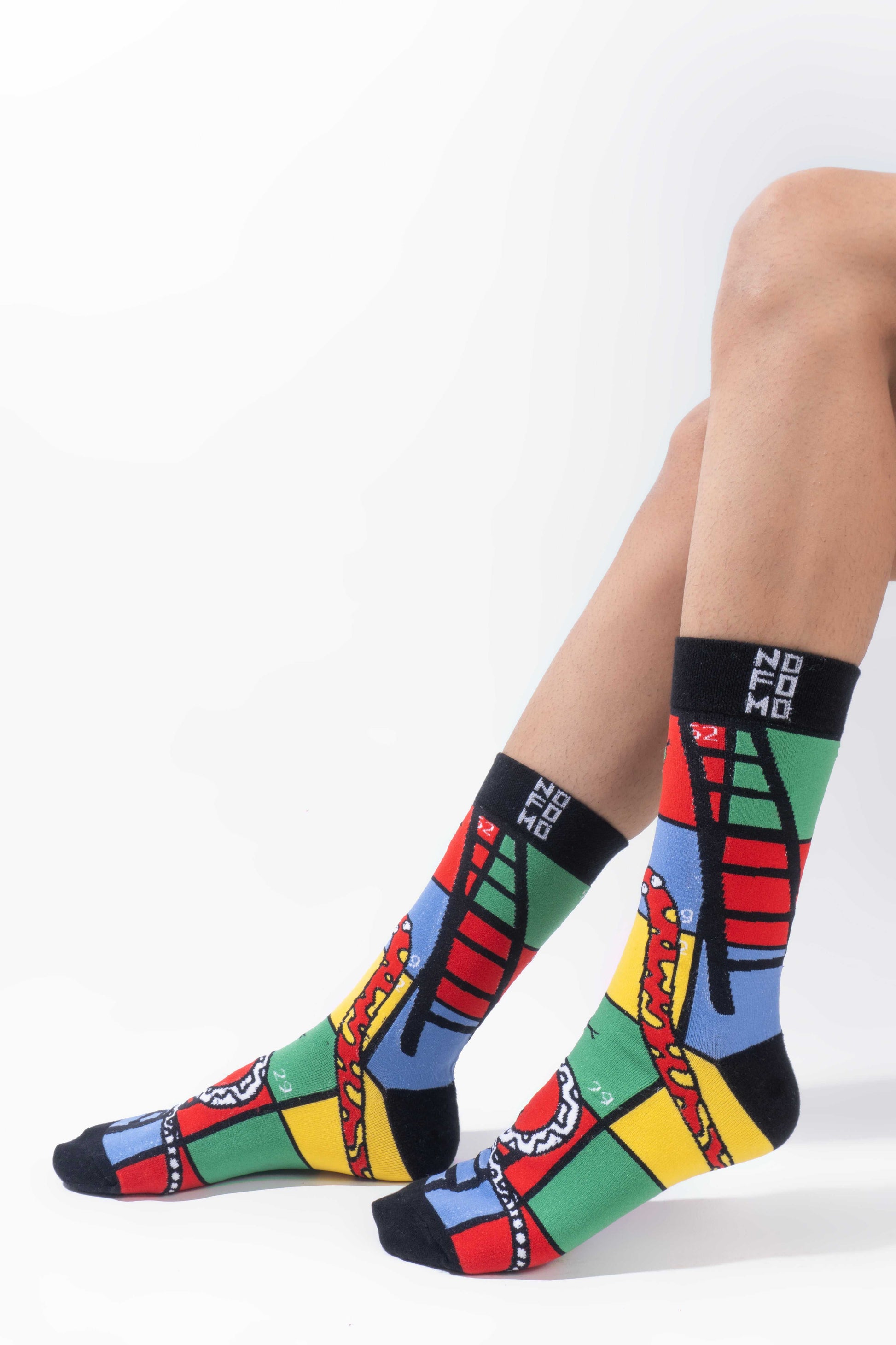 Snakes & Ladders- Crew Length Socks