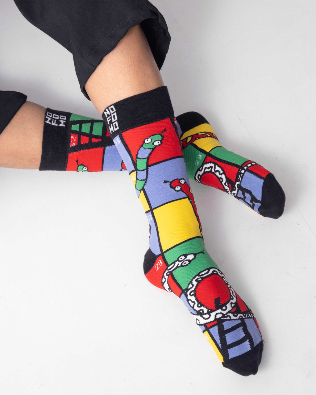 Snakes & Ladders- Crew Length Socks