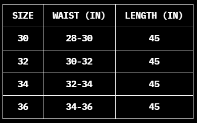 Size Chart